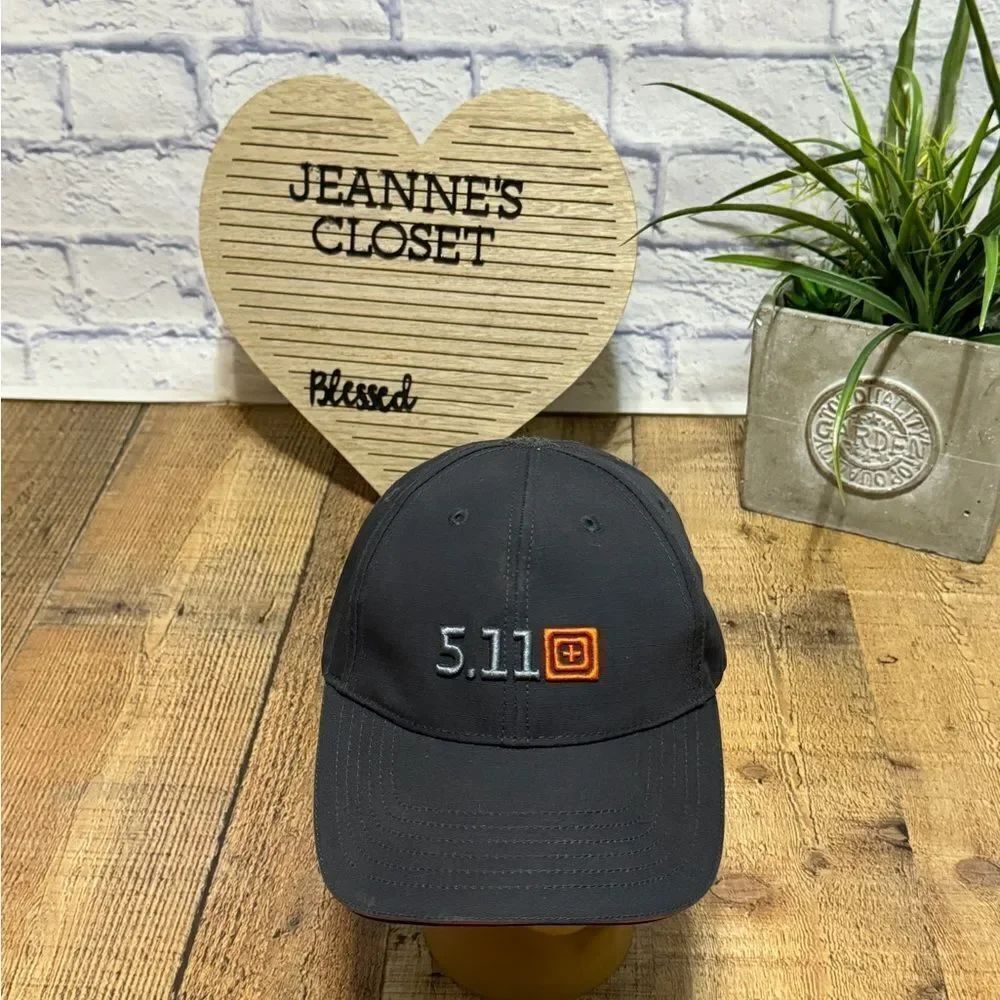 5.11 Tactical Series Men Baseball Cap Hat Logo Orange Gray EUC OSFM Always Ready